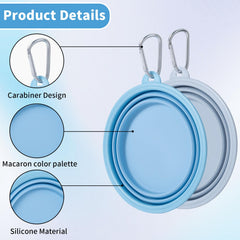 SLSON tazón plegable desplegado con borde reforzado, apto para agua o comida