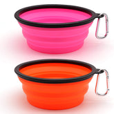 SLSON tazón plegable grande para mascotas, naranja, ideal para paseos.