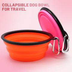 SLSON tazón plegable grande para mascotas, rosa, perfecto para agua o comida.