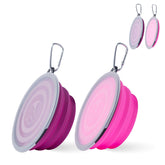 SLSON tazones plegables con tapas en rosa y morado, fáciles de transportar.