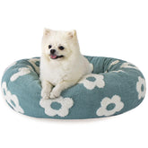 Cama redonda SM4BED de 23 pulgadas para perros y gatos, cálida y acogedora para dormir.