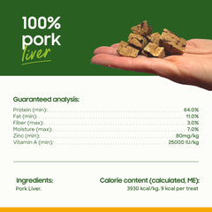 smallbatch complemento de hígado de cerdo, mejora la dieta con sabor y nutrientes.
