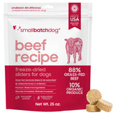 Smallbatch Pets trozos crudos deshidratados de ternera para perros, fuente de proteína