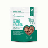 smallbatch corazon de cordero deshidratado en empaque práctico para mascotas