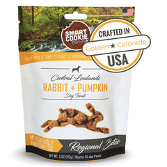 Smart Cookie trato conejo-calabaza en empaque, ideal para entrenamiento suave.