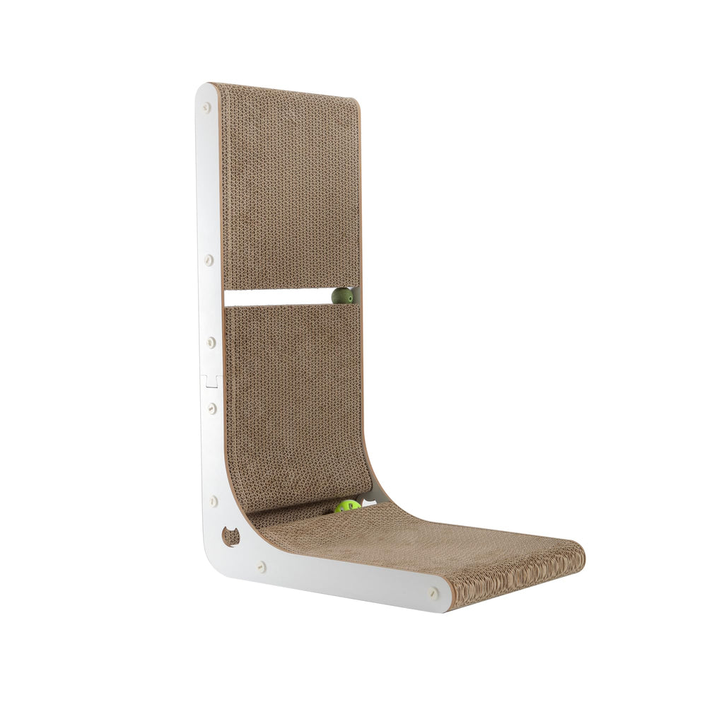 SMARTBEAN rascador de cartón en L montado en pared para gatos, ideal para rascar y estirarse.