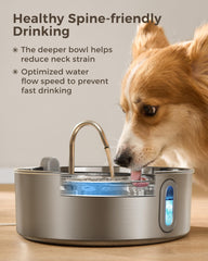 Smartoo depósito de agua amplio que reduce recargas y mantiene agua fresca.