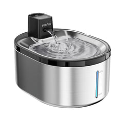Fuente Smartoo inalámbrica para gatos en acero inoxidable, diseño higiénico.