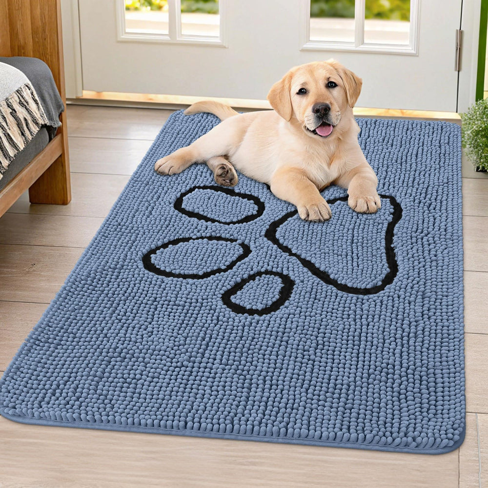 Smiry Alfombra de entrada con chenille suave para la comodidad de las patas.