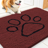 Smiry alfombra de entrada con chenille suave para mayor confort al entrar