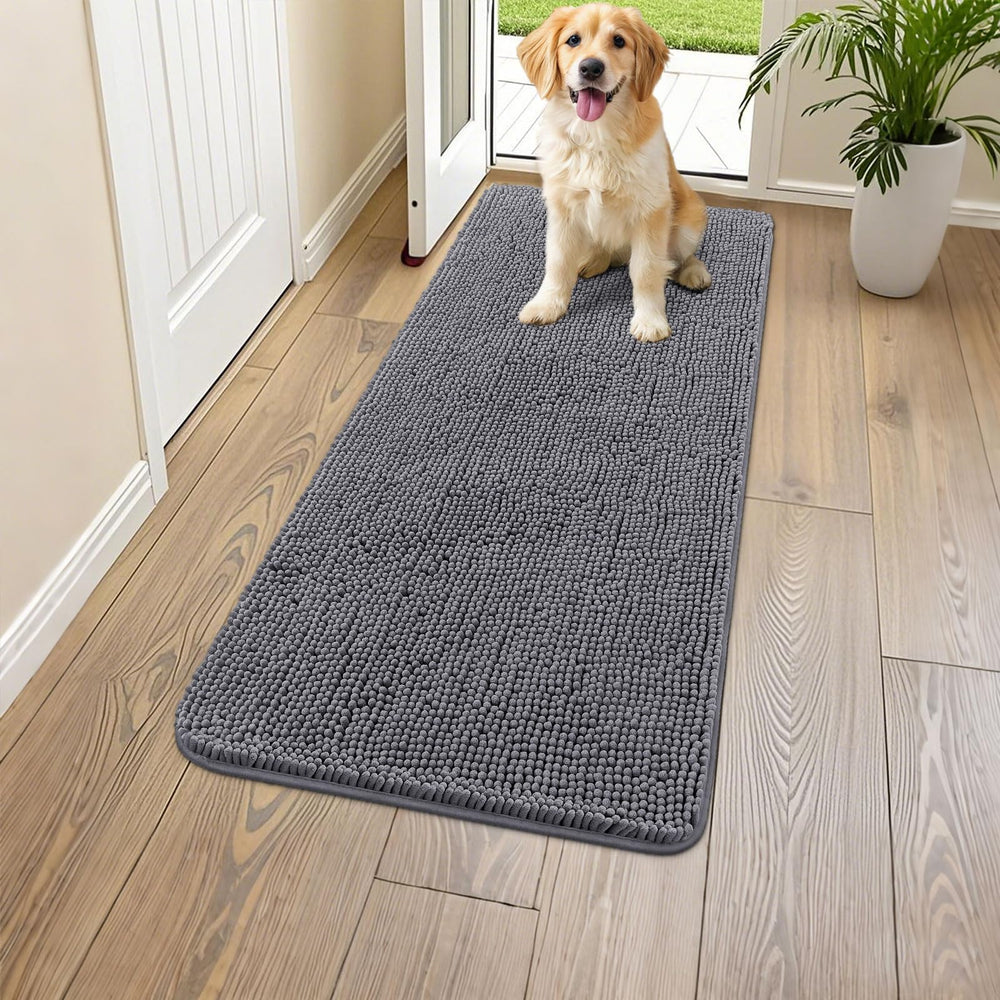 Alfombra Smiry para entrada con patas húmedas, absorbe humedad y mantiene seco el suelo.
