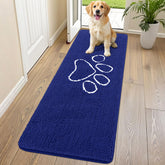 Alfombra Smiry para puertas, azul marino y blanco, mantiene las patas limpias.