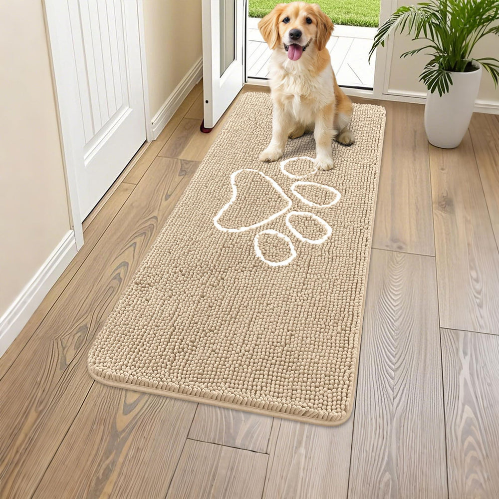 Smiry alfombra de entrada con chenille suave para patitas