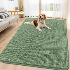 Smiry alfombra puerta chenille suave y absorbente para patas mojadas.