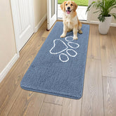 Smiry alfombra de puerta chenille lodo: suave y cómoda para pies y mascotas.