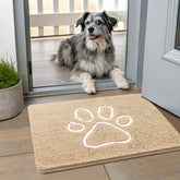 Smiry alfombra de entrada con chenille suave para patas mojadas, absorbe humedad.