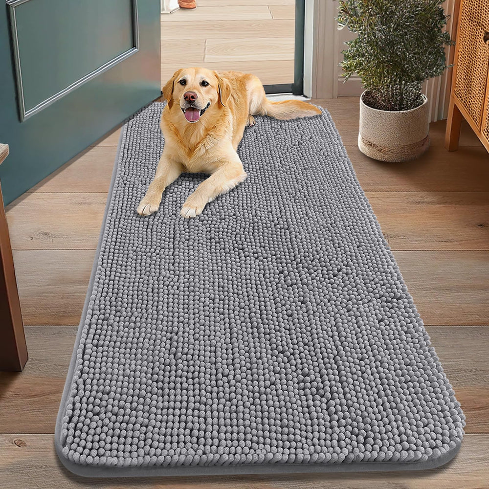 Smiry alfombra puerta chenille suave, ideal para patitas limpias al entrar.