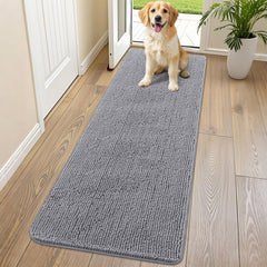 smiry alfombra para puerta con chenilla absorbente mantiene patas secas