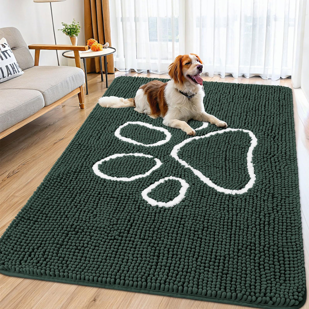 Smiry Alfombra para puerta de perros con patas mojadas, absorbe humedad.