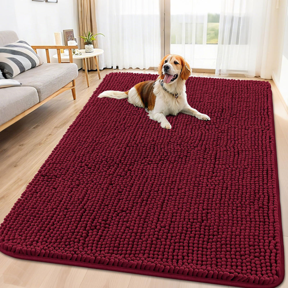 Smiry alfombrilla para puerta de perro con foco en patas mojadas absorbe humedad y evita charcos.