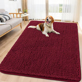 Smiry alfombrilla para puerta de perro con foco en patas mojadas absorbe humedad y evita charcos.