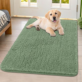 Smiry alfombrilla para puerta de perros en verde oliva, absorbe humedad.
