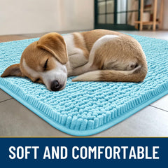 Smiry tapete chenille absorbente para perros, recoge humedad en la entrada.