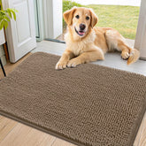 Smiry felpudo para puerta color camello, 36x24 cm, suave y acogedor para mascotas