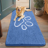 Alfombra Smiry para puerta azul aciano, captura suciedad y mantiene los pies limpios.