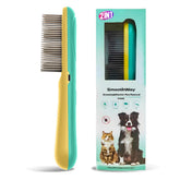 Smoothway peinado desenredador profesional para perros de pelo largo, tres filas, desenreda sin tirar.