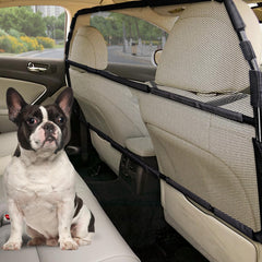 Barrera Snagle Paw para coche, vista frontal con malla para seguridad