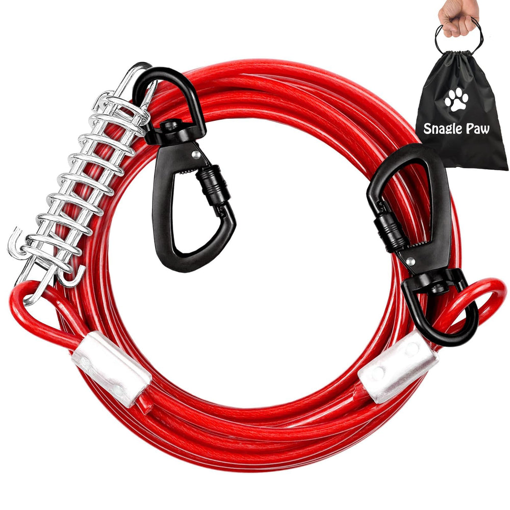 Snagle Paw cable de sujeción, 20 ft, libertad segura para perros grandes.