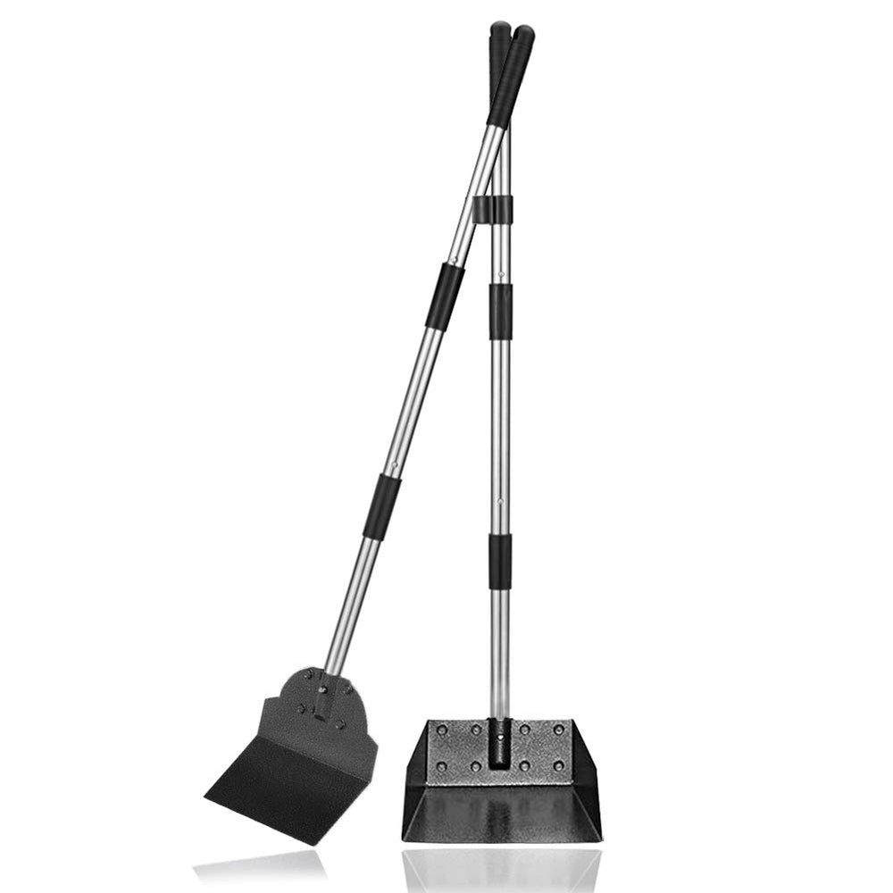 Snagle Paw Pooper Scooper con manija ajustable para recoger excrementos cómodamente.