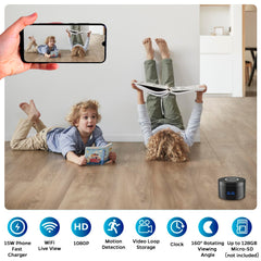 Snapwilt camara seguridad reloj digital muestra hora para control del tiempo.