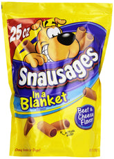 Snausages: envoltura de queso exterior, snack tentador para perros