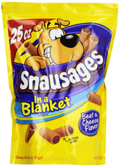 Snausages: envoltura de queso exterior, snack tentador para perros