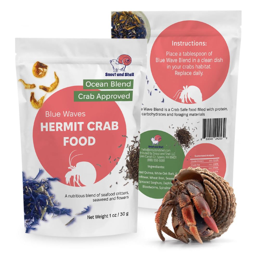 Snout and Shell Blue Waves: krill para cangrejos ermitaños, fuente de proteína