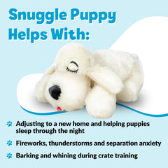 Snuggle Puppy con calentador removible para confort cálido.