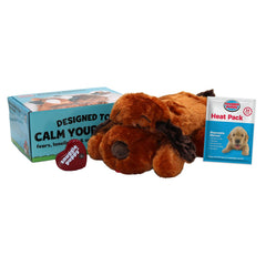 Snuggle Puppy muestra su latido real para calmar al perro durante el descanso.