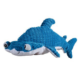 Snuggle Puppy Tender-Tuffs: tiburón hammerhead grande, peluche suave para perros grandes, ideal para juego