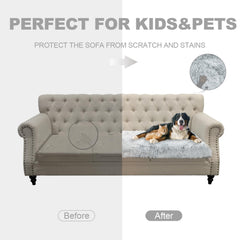 Cobertor Snugglesinto para sofá con pelo imitación y protección.