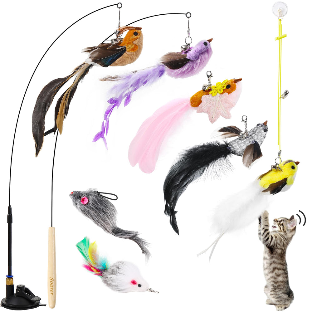 Soarer juguete para gato pajaro volador 1, estimula la actividad y la curiosidad.
