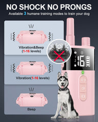 SODOG collar vibracion con 16 niveles rosa facilita entrenamiento suave.