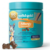 Solid Gold gomitas alergia para perros empaque visible facilita dosificación