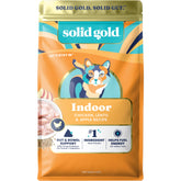 Solid Gold Alimento seco para gatos de interior: bolsa externa que destaca la nutrición equilibrada.