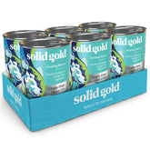 Solid Gold latas con salmón y pollo para estómago sensible.