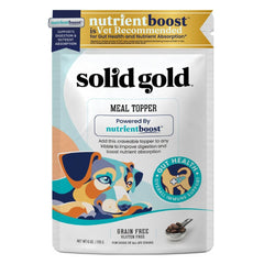 Solid Gold NutrientBoost envase frontal, apoyo a la digestión para perros.