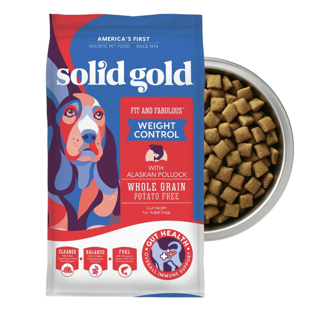 Solid Gold pollock-alimento-seco-perro: apoya digestión y control de peso.