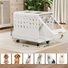 Solowinner jaula acrílica para perros, ruedas 360 para desplazarla sin esfuerzo.