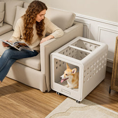 Solowinner jaula acrílica para perros, ventilación triple que favorece la circulación del aire.